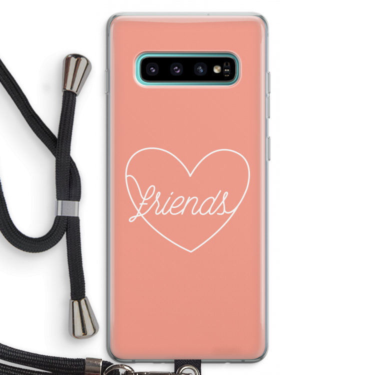 Friends heart: Samsung Galaxy S10 Plus Transparant Hoesje met koord
