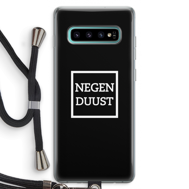 Negenduust black: Samsung Galaxy S10 Plus Transparant Hoesje met koord