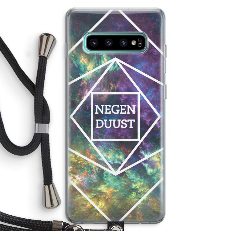 Negenduust ruimte: Samsung Galaxy S10 Plus Transparant Hoesje met koord
