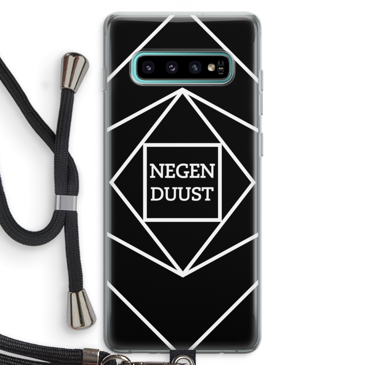 Negenduust geometrisch: Samsung Galaxy S10 Plus Transparant Hoesje met koord