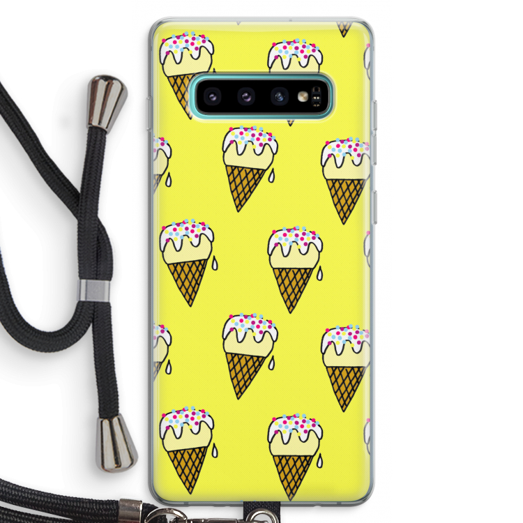 Isjes: Samsung Galaxy S10 Plus Transparant Hoesje met koord