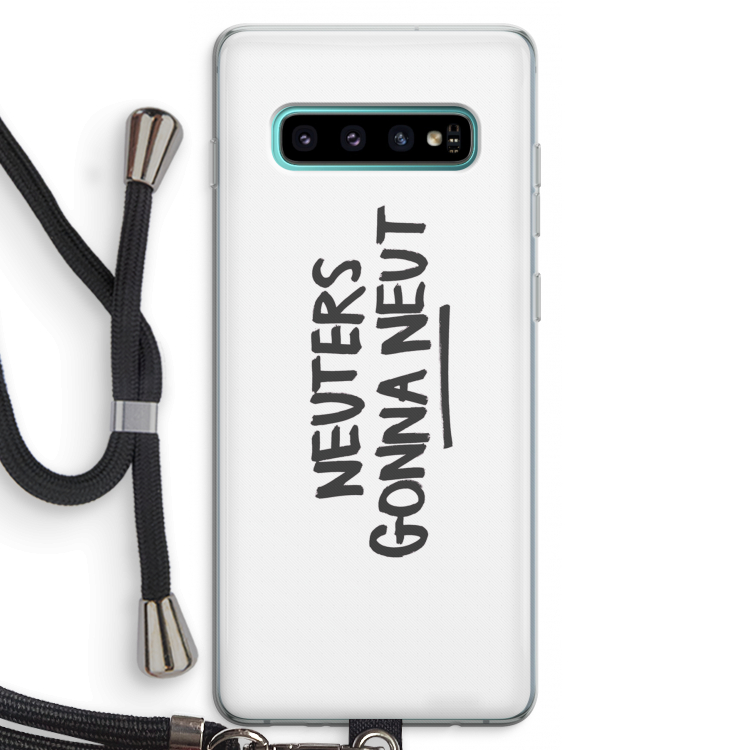 Neuters: Samsung Galaxy S10 Plus Transparant Hoesje met koord