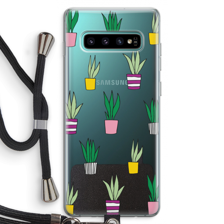 Sanseveria: Samsung Galaxy S10 Plus Transparant Hoesje met koord
