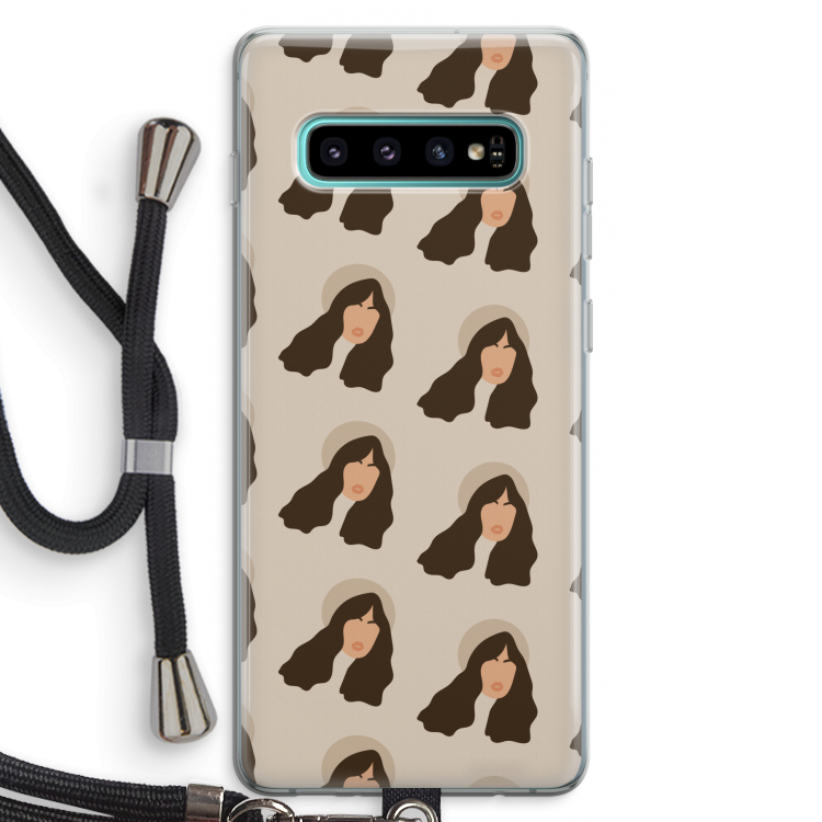 Bonjour mon amour: Samsung Galaxy S10 Plus Transparant Hoesje met koord