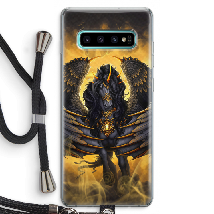 Pegasus: Samsung Galaxy S10 Plus Transparant Hoesje met koord