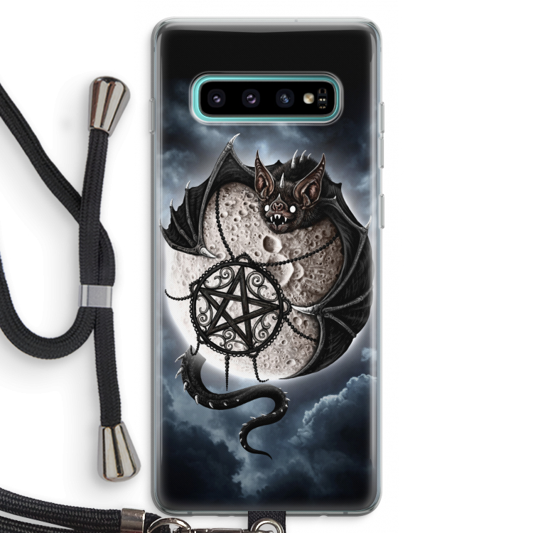 Volle maan: Samsung Galaxy S10 Plus Transparant Hoesje met koord