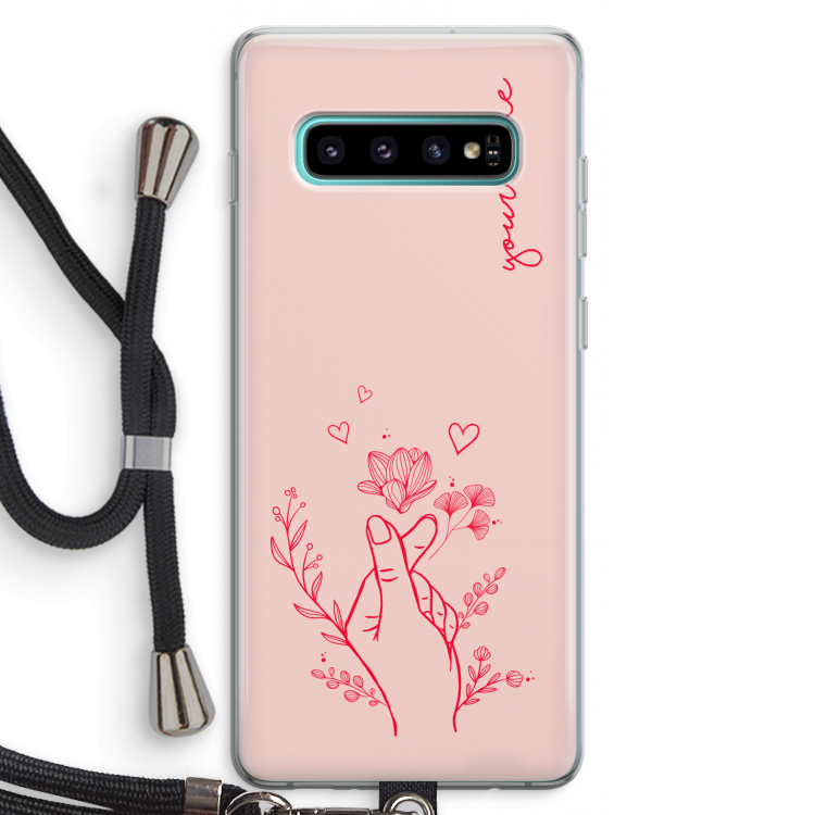 Giving Flowers: Samsung Galaxy S10 Plus Transparant Hoesje met koord