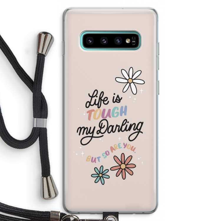 Tough Life: Samsung Galaxy S10 Plus Transparant Hoesje met koord