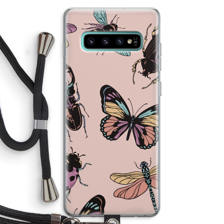 Tiny Bugs: Samsung Galaxy S10 Plus Transparant Hoesje met koord