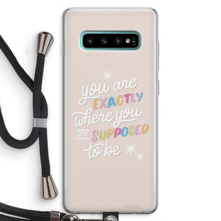 Right Place: Samsung Galaxy S10 Plus Transparant Hoesje met koord