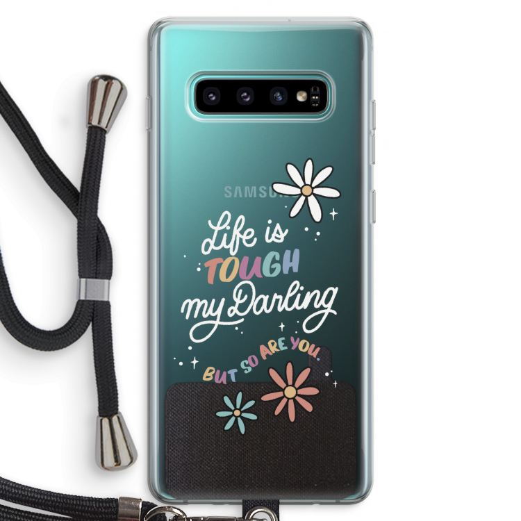Tough Life: Samsung Galaxy S10 Plus Transparant Hoesje met koord