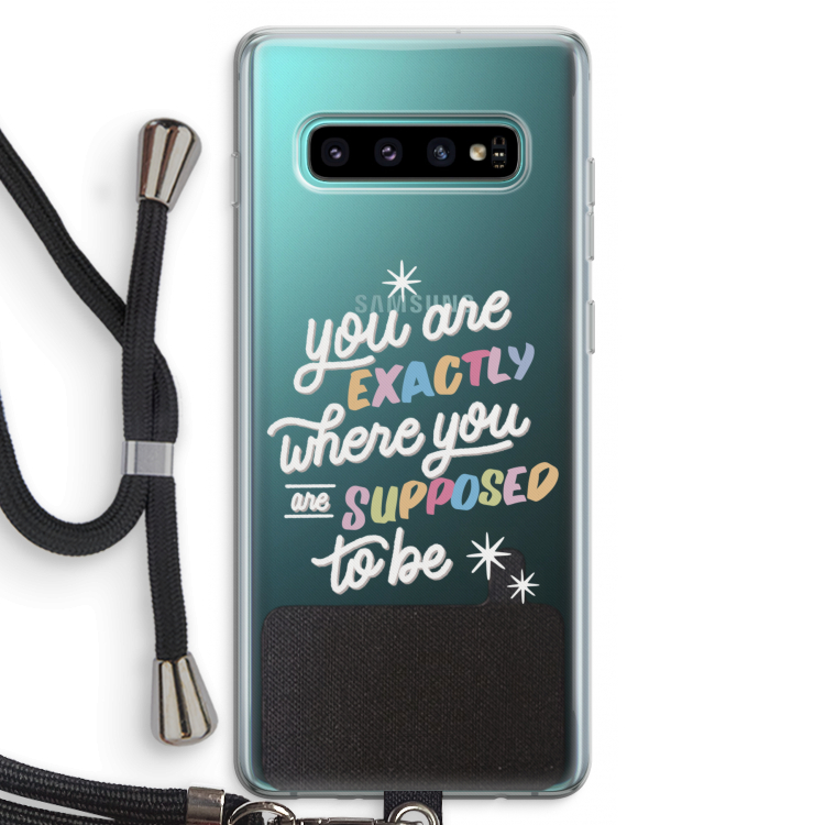 Right Place: Samsung Galaxy S10 Plus Transparant Hoesje met koord