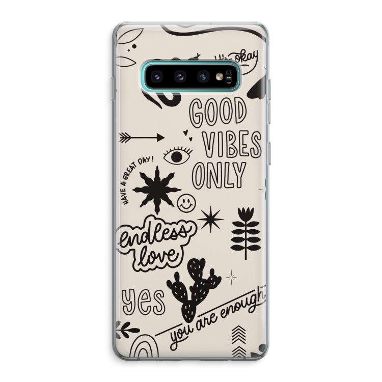 Good vibes: Samsung Galaxy S10 Plus Transparant Hoesje