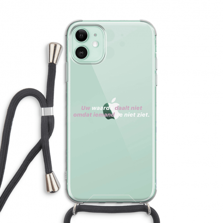 uw waarde daalt niet: iPhone 11 Transparant Hoesje met koord