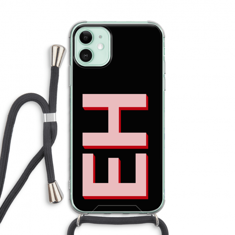 Monogram: iPhone 11 Transparant Hoesje met koord