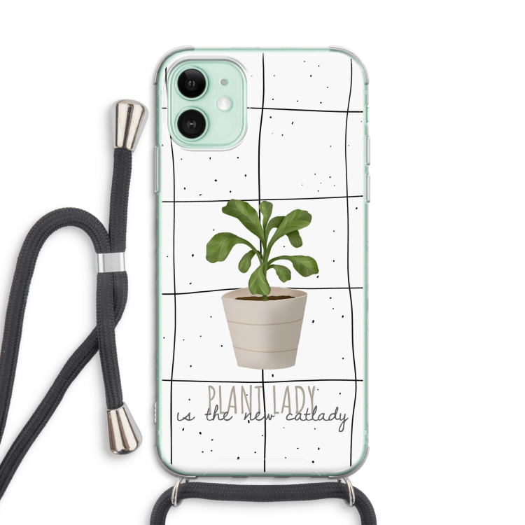 Kamerplant op vensterruit: iPhone 11 Transparant Hoesje met koord