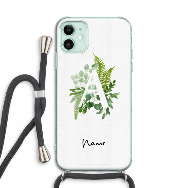 Green Brush: iPhone 11 Transparant Hoesje met koord