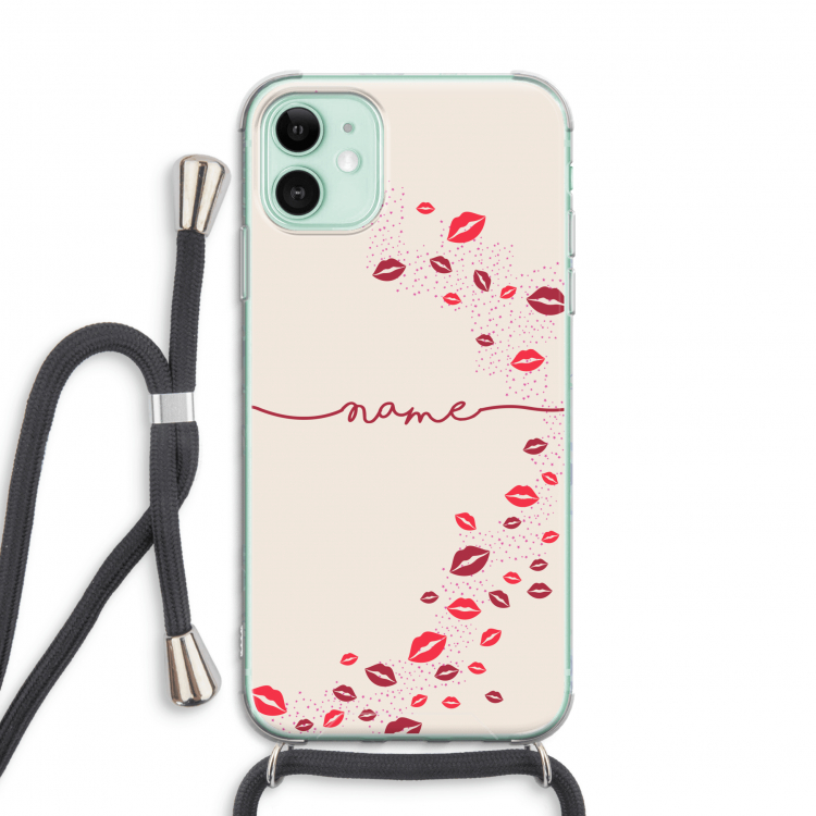 Kusjes: iPhone 11 Transparant Hoesje met koord