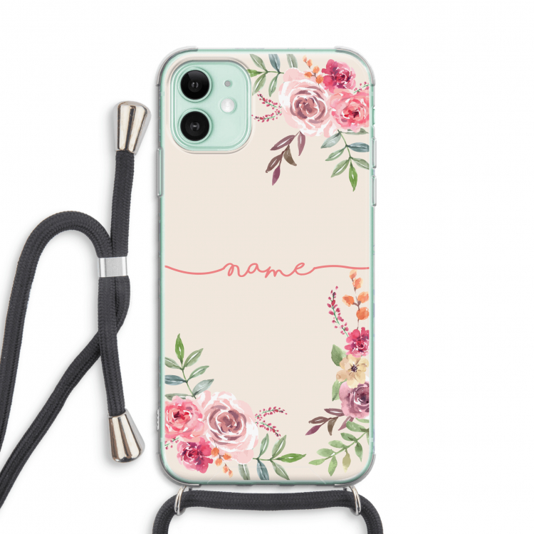 Rozen: iPhone 11 Transparant Hoesje met koord