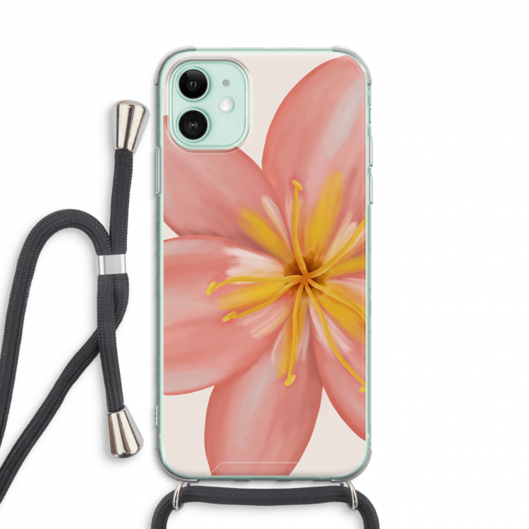 Pink Ellila Flower: iPhone 11 Transparant Hoesje met koord