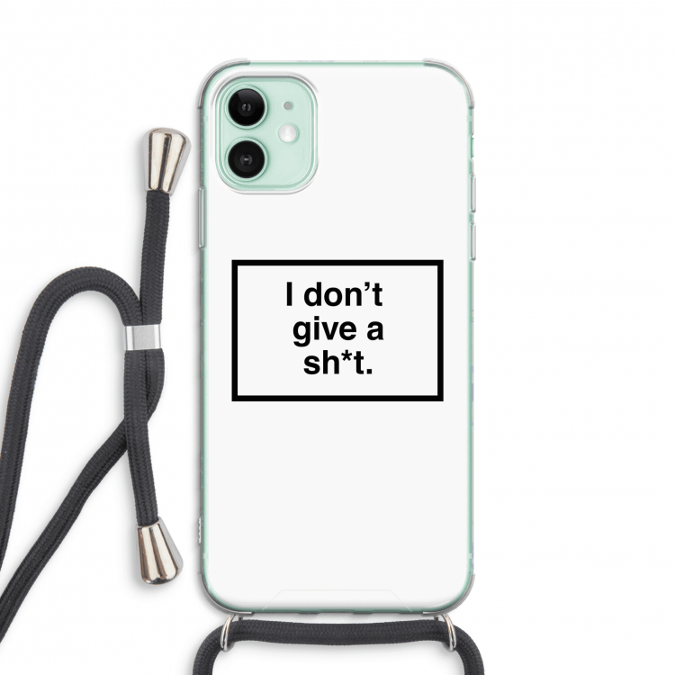 Don't give a shit: iPhone 11 Transparant Hoesje met koord