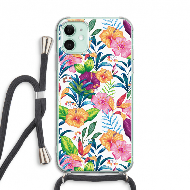 Tropisch 2: iPhone 11 Transparant Hoesje met koord