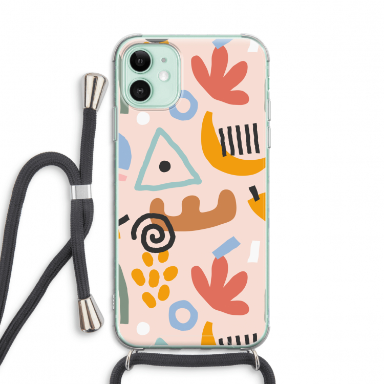 Abstract: iPhone 11 Transparant Hoesje met koord
