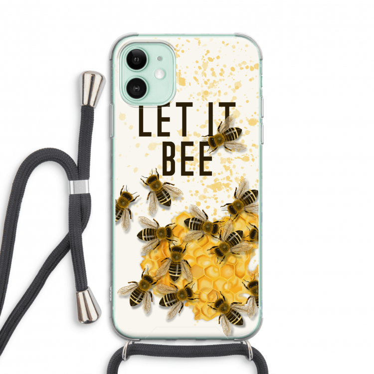 Let it bee: iPhone 11 Transparant Hoesje met koord