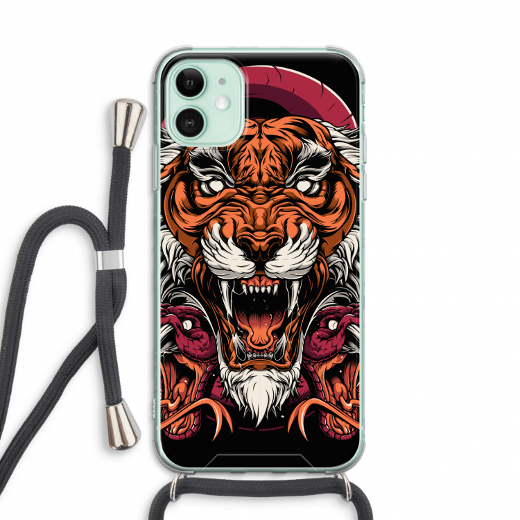 Tiger and Rattlesnakes: iPhone 11 Transparant Hoesje met koord