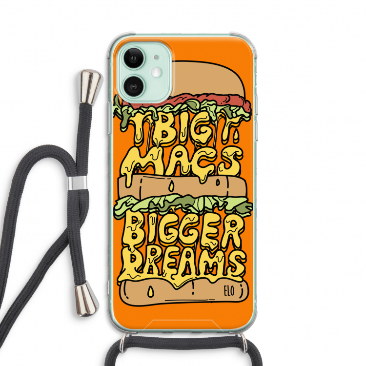 Big Macs Bigger Dreams: iPhone 11 Transparant Hoesje met koord
