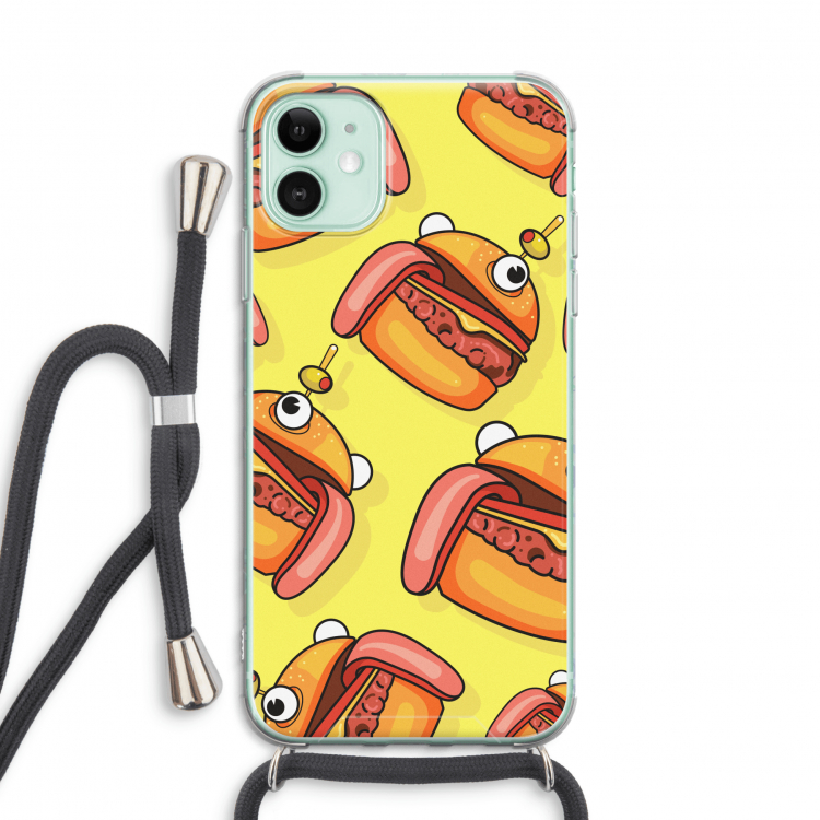 Hamburger: iPhone 11 Transparant Hoesje met koord