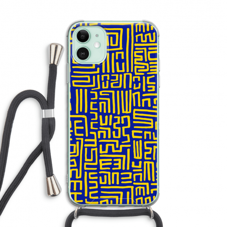 Majorelle Blue Print: iPhone 11 Transparant Hoesje met koord