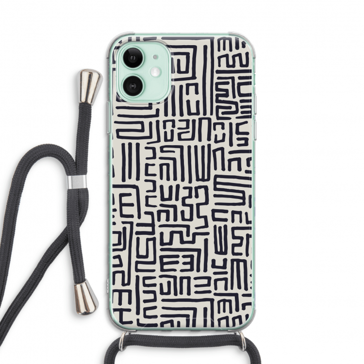Moroccan Print: iPhone 11 Transparant Hoesje met koord