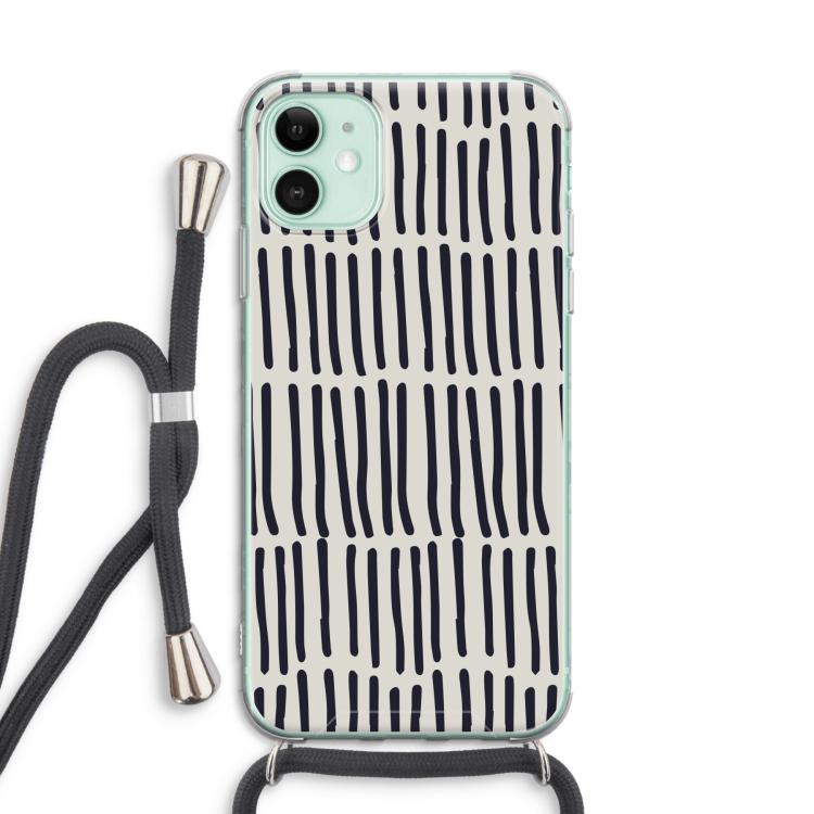 Moroccan stripes: iPhone 11 Transparant Hoesje met koord