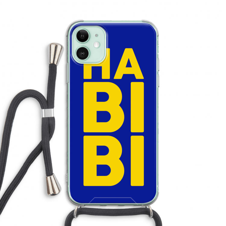 Habibi Blue: iPhone 11 Transparant Hoesje met koord