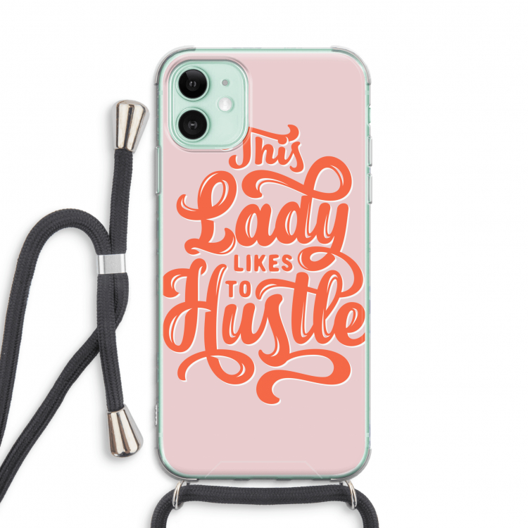 Hustle Lady: iPhone 11 Transparant Hoesje met koord