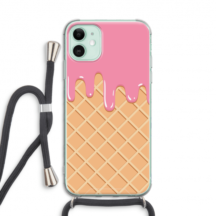 Ice cream: iPhone 11 Transparant Hoesje met koord