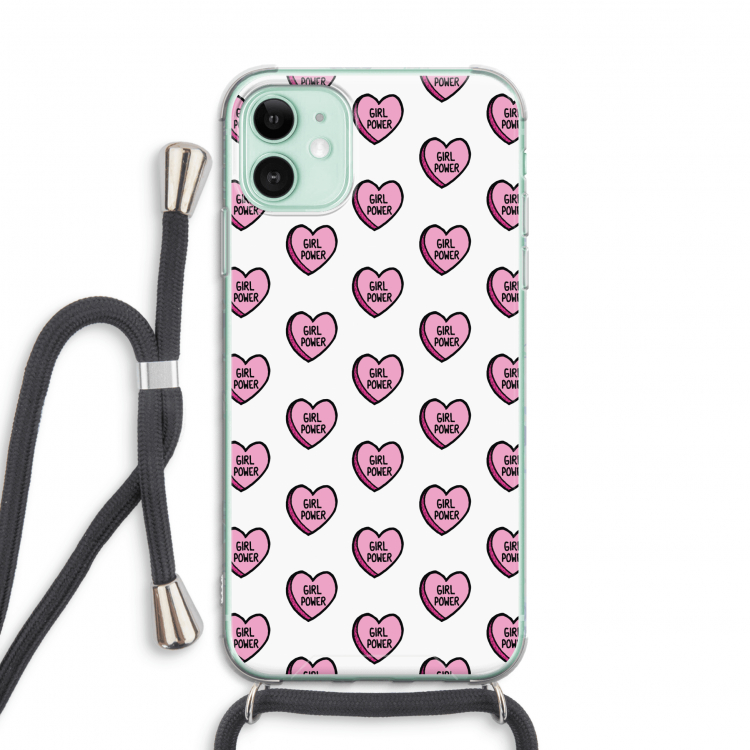 GIRL POWER: iPhone 11 Transparant Hoesje met koord