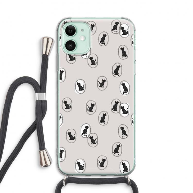 Miauw: iPhone 11 Transparant Hoesje met koord