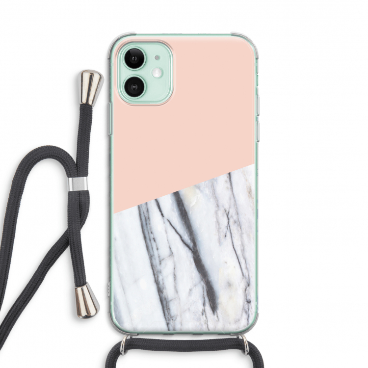 A touch of peach: iPhone 11 Transparant Hoesje met koord