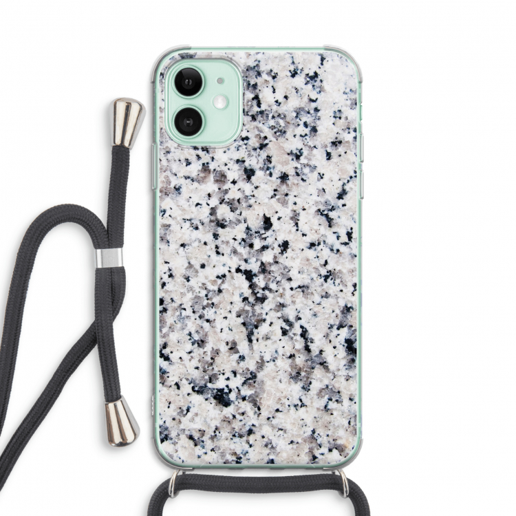 Gespikkelde marmer: iPhone 11 Transparant Hoesje met koord