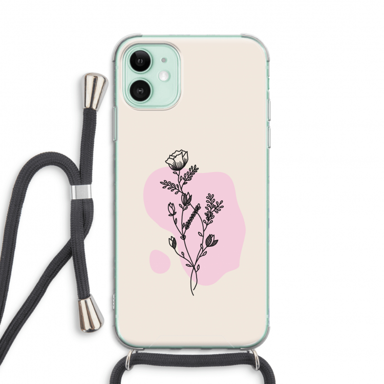 Roses are red: iPhone 11 Transparant Hoesje met koord