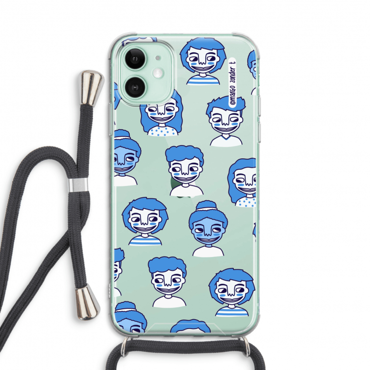 Gezichtjes: iPhone 11 Transparant Hoesje met koord