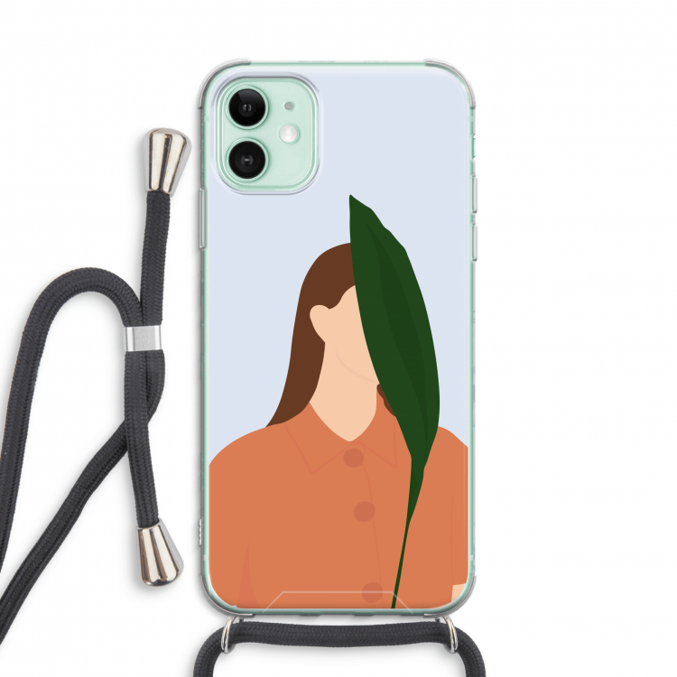 Leaf: iPhone 11 Transparant Hoesje met koord