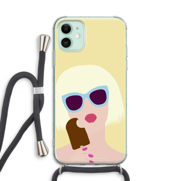 Ice cream: iPhone 11 Transparant Hoesje met koord