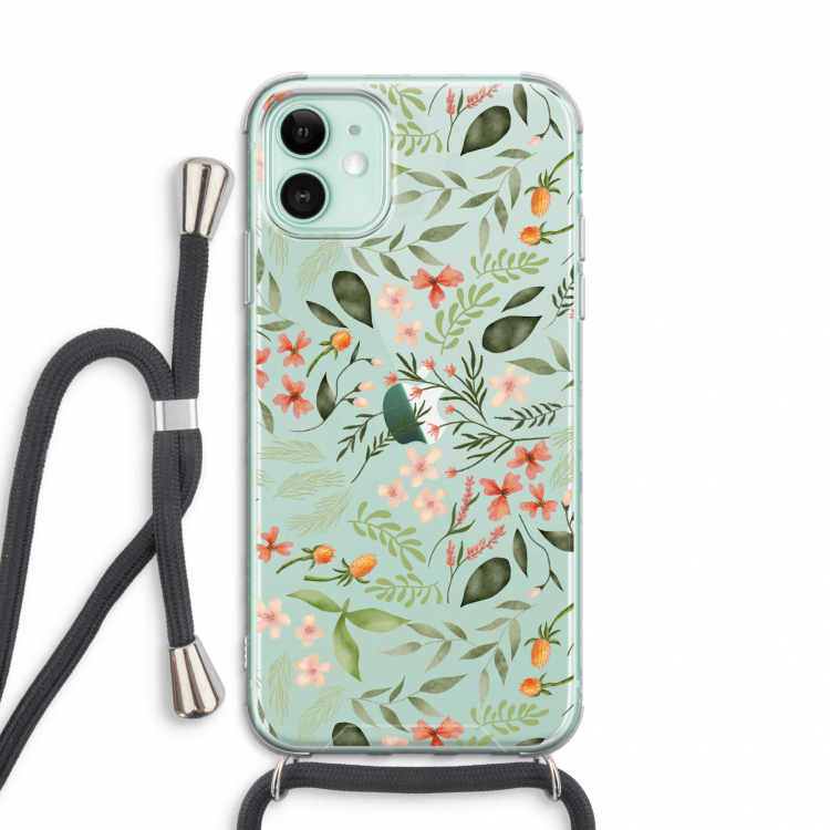 Sweet little flowers: iPhone 11 Transparant Hoesje met koord