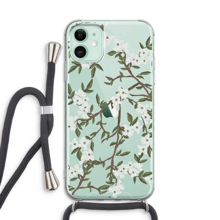 Blossoming spring: iPhone 11 Transparant Hoesje met koord