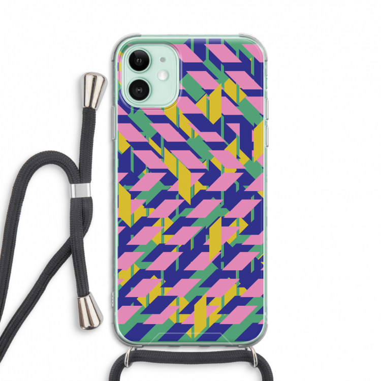 Skew Blush 1: iPhone 11 Transparant Hoesje met koord