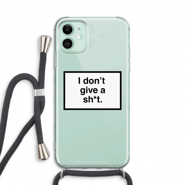 Don't give a shit: iPhone 11 Transparant Hoesje met koord