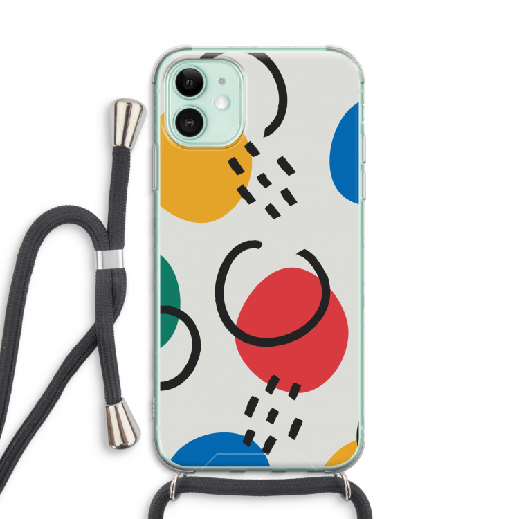 Illustratieve pop 3: iPhone 11 Transparant Hoesje met koord
